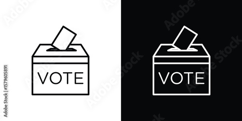 Referendum icon vector symbols pack in black and white lines