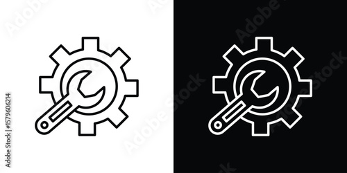 Productivity tools icon vector symbols pack in black and white lines