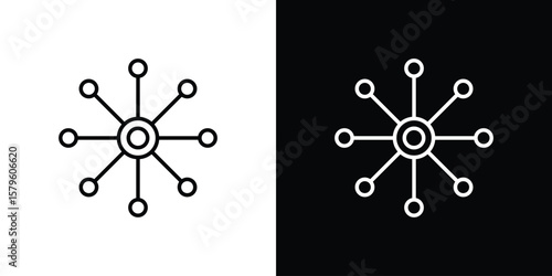 Multichannel icon vector symbols pack in black and white lines