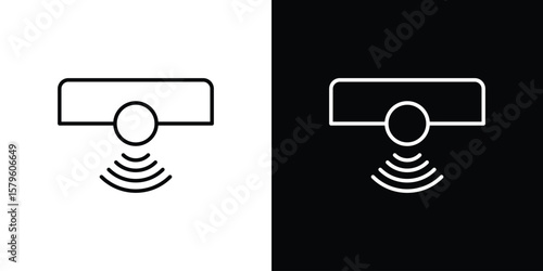 Motion sensor icon vector symbols pack in black and white lines