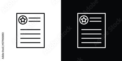 License icon vector symbols pack in black and white lines