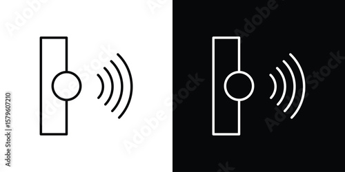 Infrared icon vector symbols pack in black and white lines