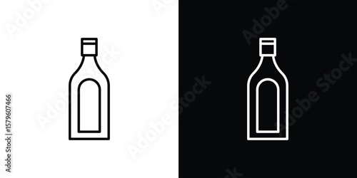 Gin icon vector symbols pack in black and white lines