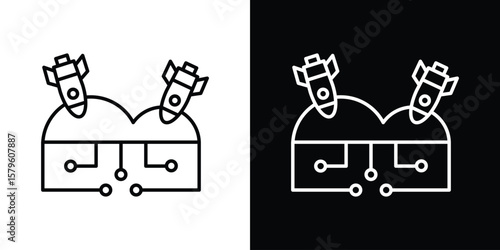 DOS icon vector symbols pack in black and white lines