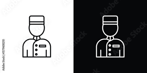 Concierge icon vector symbols pack in black and white lines