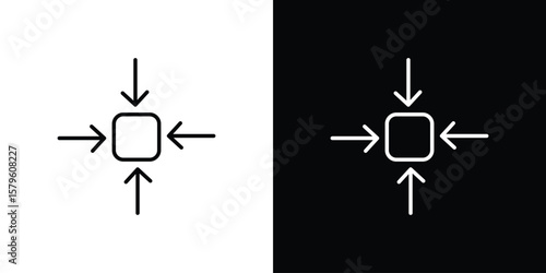 Compact size icon vector symbols pack in black and white lines