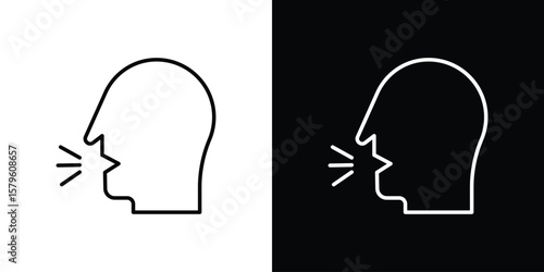 Breath icon vector symbols pack in black and white lines