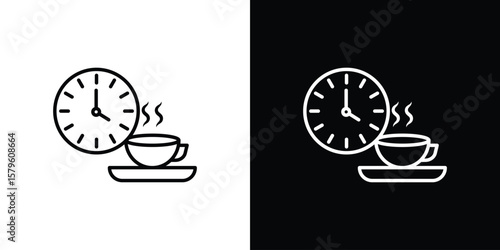 Break icon vector symbols pack in black and white lines