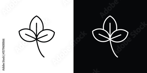 Basil icon vector symbols pack in black and white lines