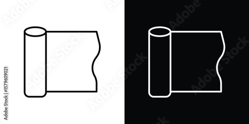 Aluminum foil icon vector symbols pack in black and white lines