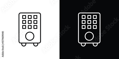 Air purifier icon vector symbols pack in black and white lines