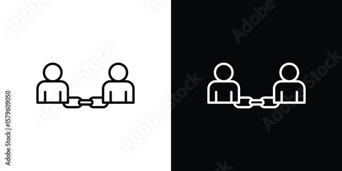 Affiliate link icon vector symbols pack in black and white lines