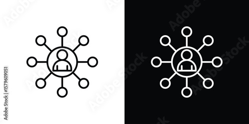 Affiliate marketing icon vector symbols pack in black and white lines