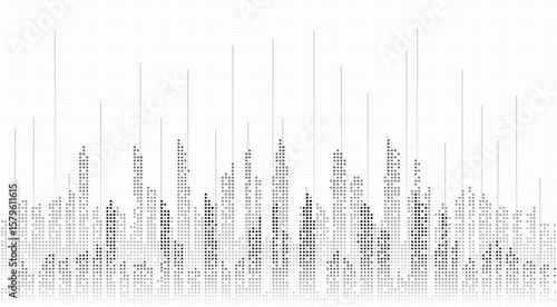 Smart city digital background. Building Technology, Futuristic Architecture.