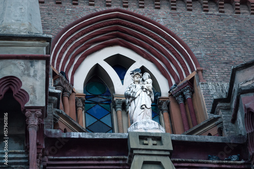 portrait of an old church statue