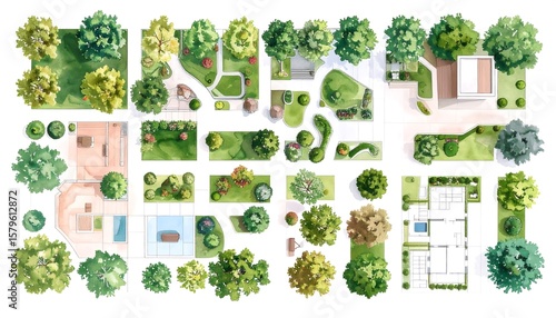 Fototapeta Naklejka Na Ścianę i Meble -  Architectural landscape design plan