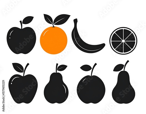 Wallpaper Mural Simple fruit icons (1) Torontodigital.ca