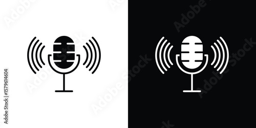 Voice recording icon collection. Flat illustration of vector icon