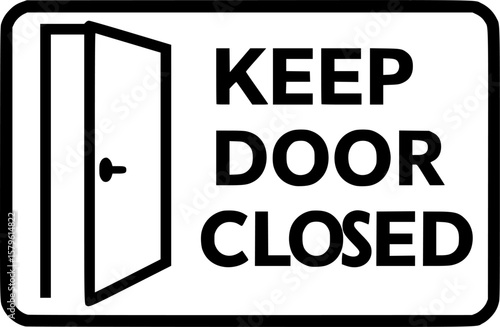 notice keep door closed vector design illustrator
