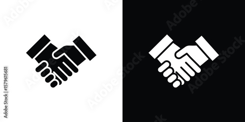 Shake hands icon collection. Flat illustration of vector icon