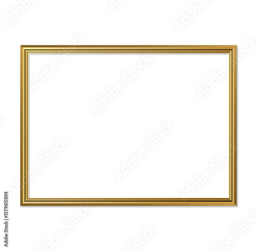 Realistic Golden Frame Thin Landscape Vector Illustration