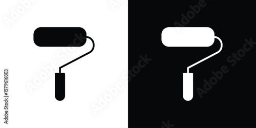 Paint roller icon collection. Flat illustration of vector icon