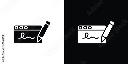Electronic signature icon collection. Flat illustration of vector icon