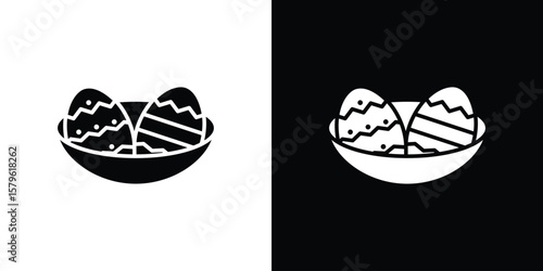 Easter eggs icon collection. Flat illustration of vector icon