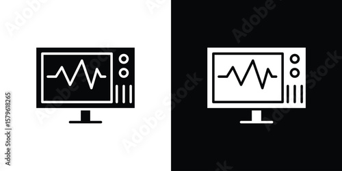 EKG monitor icon collection. Flat illustration of vector icon