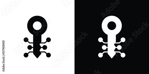 Digital key icon collection. Flat illustration of vector icon