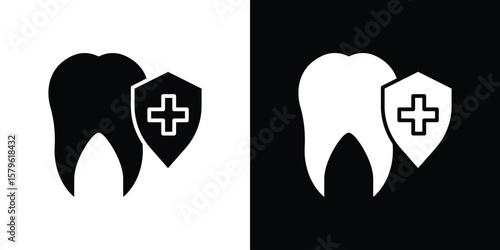 Dental insurance icon collection. Flat illustration of vector icon
