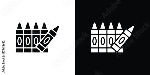 Crayon icon collection. Flat illustration of vector icon