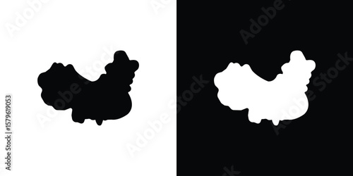 China map icon collection. Flat illustration of vector icon