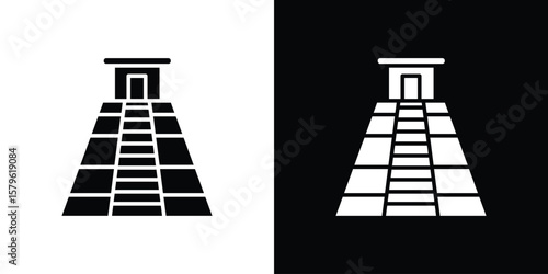Chichen Itza icon collection. Flat illustration of vector icon