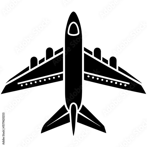 Plane vector, a modern plane art design, a black vector of a plane, a simple plane art, a plane isolated