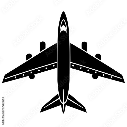 Plane vector, a modern plane art design, a black vector of a plane, a simple plane art, a plane isolated