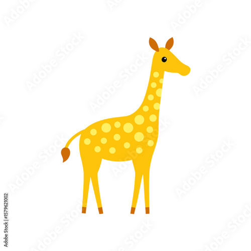 Baby giraffe with feeding bottle Line Art Vector illustration