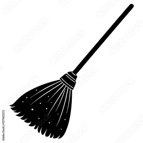 A broomstick vector, a unique broomstick design, a vector of a broomstick, a simple broomstick art, a broomstick symbol isolated