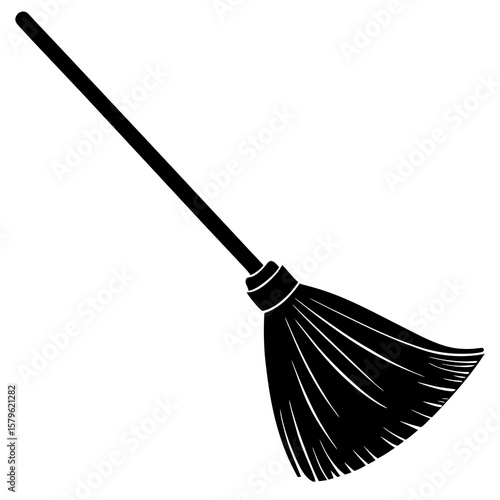 A broomstick vector, a unique broomstick design, a vector of a broomstick, a simple broomstick art, a broomstick symbol isolated