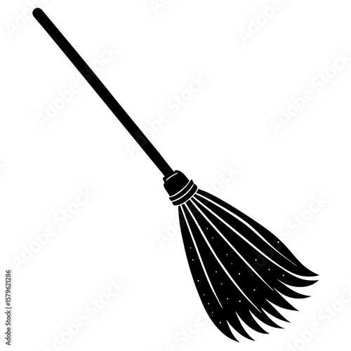 A broomstick vector, a unique broomstick design, a vector of a broomstick, a simple broomstick art, a broomstick symbol isolated