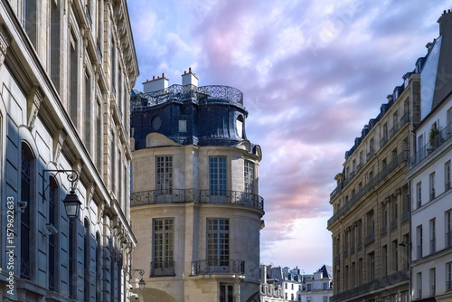 Photography Paris, beautiful building, rue Croix-des-Petits-Champs,  in the 1er arrondisseme