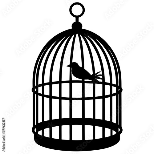 A bird cage vector, a bird cage design, vector of a bird cage, simple bird cage art, a bird cage icon symbol isolated
