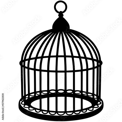 A bird cage vector, a bird cage design, vector of a bird cage, simple bird cage art, a bird cage icon symbol isolated