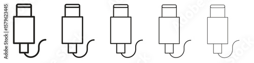 USB type c icon simple vector set. Graphic Illustration