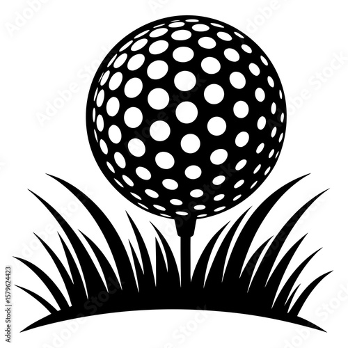 Golf ball vector, a golf ball art design, vector of a golf ball, simple golf ball art, a golf ball isolated