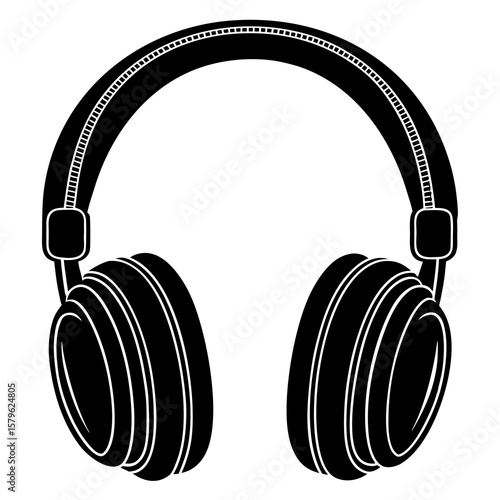 Headphone vector, a headphone art design, vector of a headphone, simple headphone art, a headphone isolated