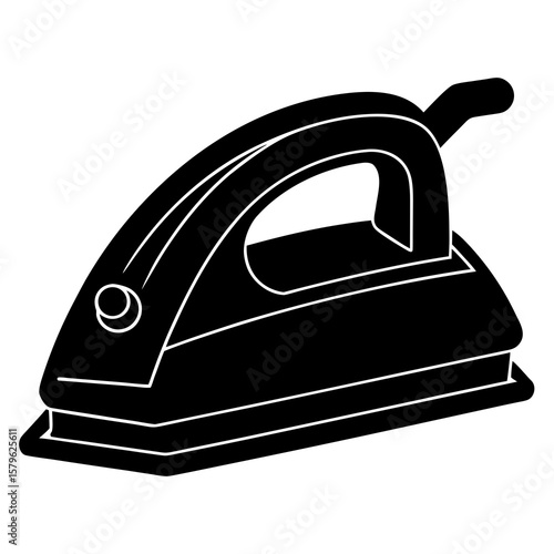 Electric iron vector, an electric iron art design, vector of an electric iron, simple electric iron art, a simple iron isolated