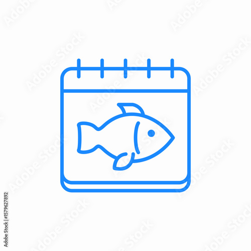 fish calendar icon sign vector