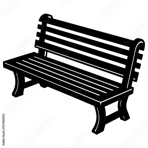 Park bench vector, a park bench art design, vector of a park bench, park bench art, a bench isolated