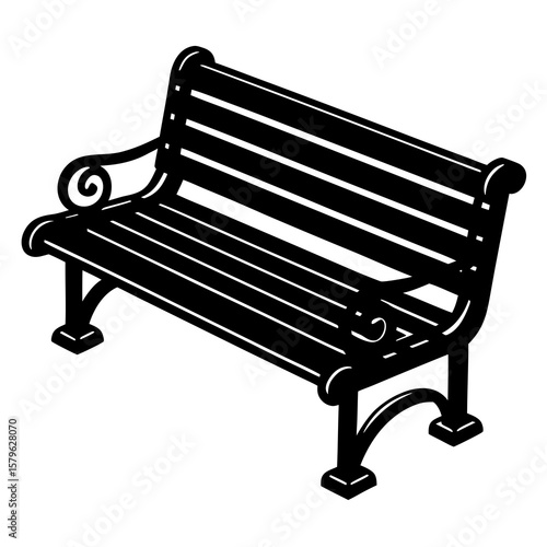 Park bench vector, a park bench art design, vector of a park bench, park bench art, a bench isolated
